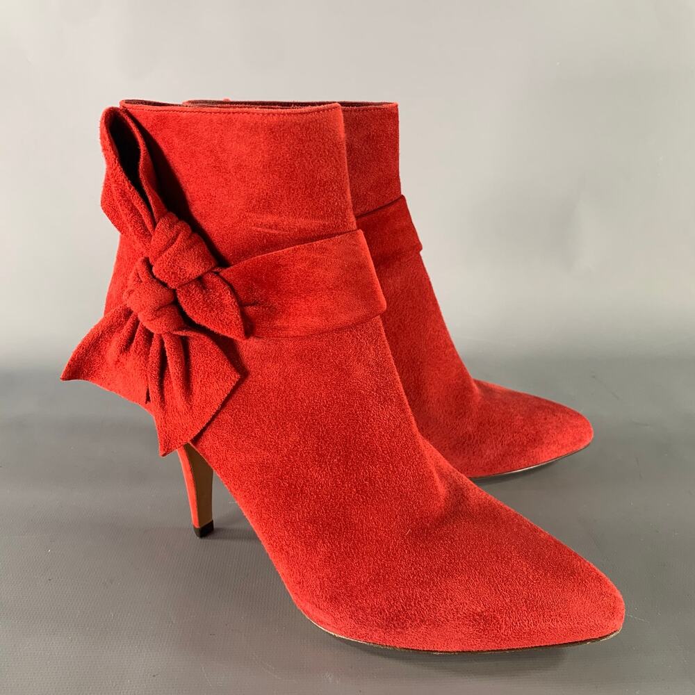 VALENTINO Size 9.5 Red Suede Suede Boots
